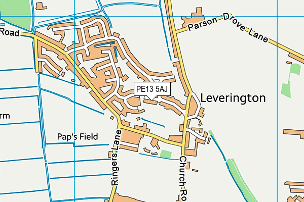 PE13 5AJ map - OS VectorMap District (Ordnance Survey) PE13 5AJ map - OS VectorMap District (Ordnance Survey)