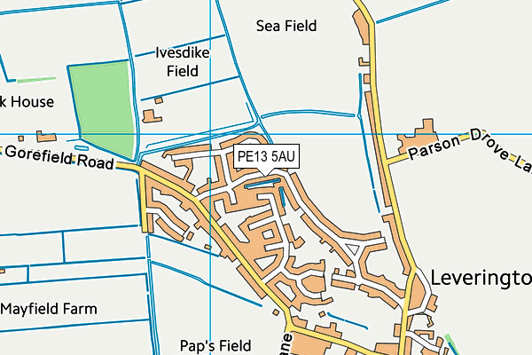 PE13 5AU map - OS VectorMap District (Ordnance Survey) PE13 5AU map - OS VectorMap District (Ordnance Survey)