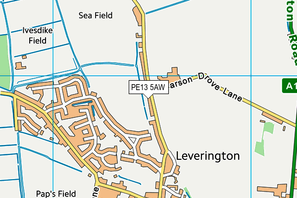 PE13 5AW map - OS VectorMap District (Ordnance Survey) PE13 5AW map - OS VectorMap District (Ordnance Survey)
