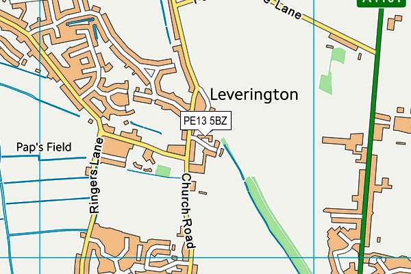 PE13 5BZ map - OS VectorMap District (Ordnance Survey) PE13 5BZ map - OS VectorMap District (Ordnance Survey)