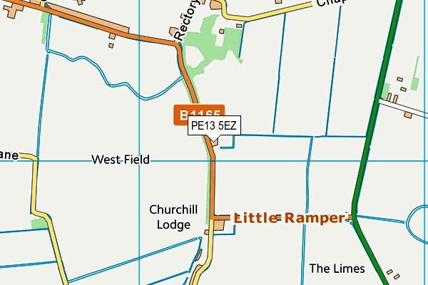 PE13 5EZ map - OS VectorMap District (Ordnance Survey) PE13 5EZ map - OS VectorMap District (Ordnance Survey)