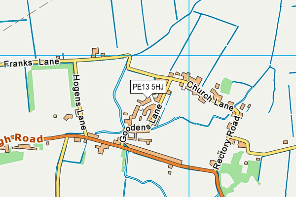 PE13 5HJ map - OS VectorMap District (Ordnance Survey) PE13 5HJ map - OS VectorMap District (Ordnance Survey)