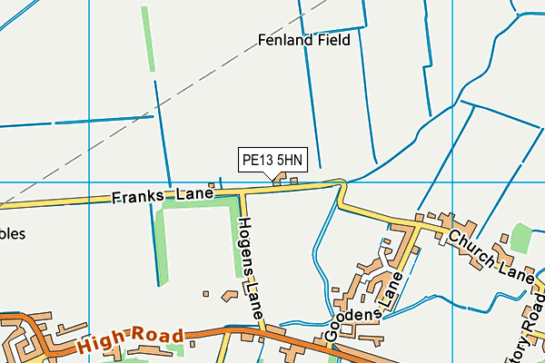 PE13 5HN map - OS VectorMap District (Ordnance Survey) PE13 5HN map - OS VectorMap District (Ordnance Survey)