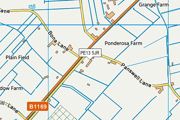PE13 5JR map - OS VectorMap District (Ordnance Survey) PE13 5JR map - OS VectorMap District (Ordnance Survey)