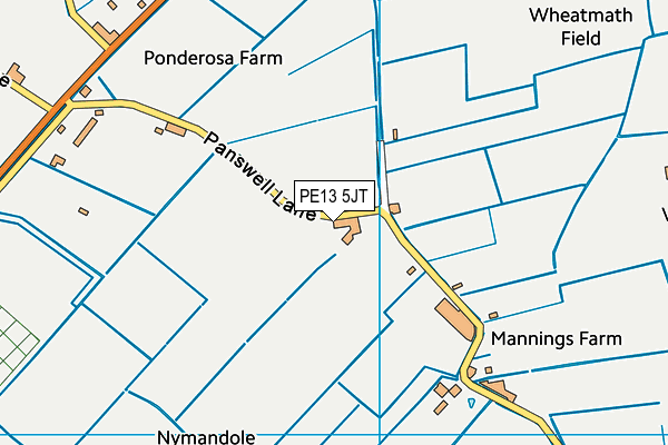 PE13 5JT map - OS VectorMap District (Ordnance Survey) PE13 5JT map - OS VectorMap District (Ordnance Survey)