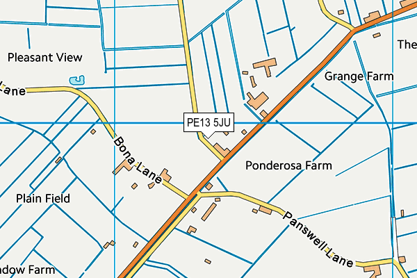 PE13 5JU map - OS VectorMap District (Ordnance Survey) PE13 5JU map - OS VectorMap District (Ordnance Survey)