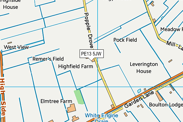 PE13 5JW map - OS VectorMap District (Ordnance Survey) PE13 5JW map - OS VectorMap District (Ordnance Survey)