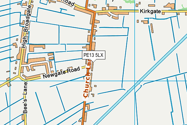 PE13 5LX map - OS VectorMap District (Ordnance Survey) PE13 5LX map - OS VectorMap District (Ordnance Survey)