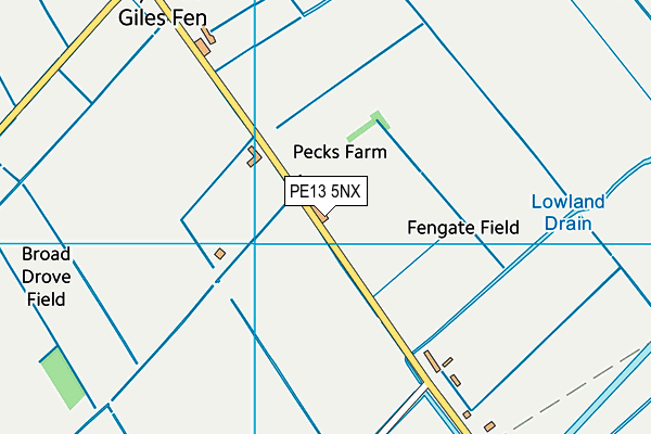 PE13 5NX map - OS VectorMap District (Ordnance Survey)