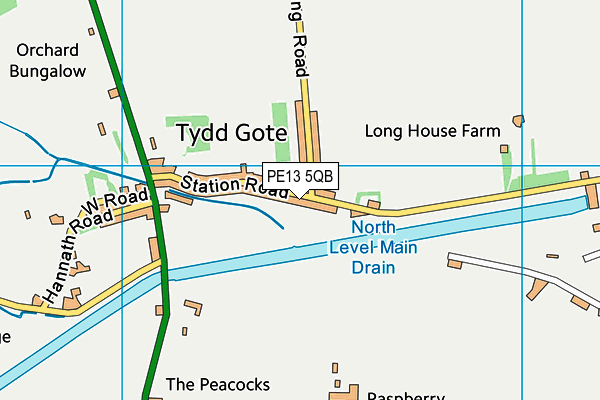 PE13 5QB map - OS VectorMap District (Ordnance Survey)