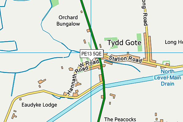 PE13 5QE map - OS VectorMap District (Ordnance Survey) PE13 5QE map - OS VectorMap District (Ordnance Survey)