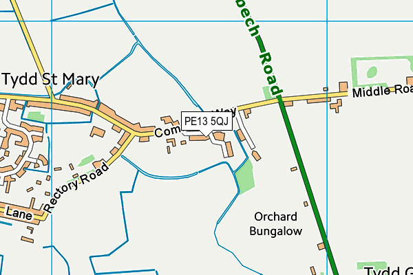 PE13 5QJ map - OS VectorMap District (Ordnance Survey) PE13 5QJ map - OS VectorMap District (Ordnance Survey)