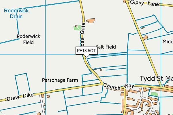 PE13 5QT map - OS VectorMap District (Ordnance Survey) PE13 5QT map - OS VectorMap District (Ordnance Survey)