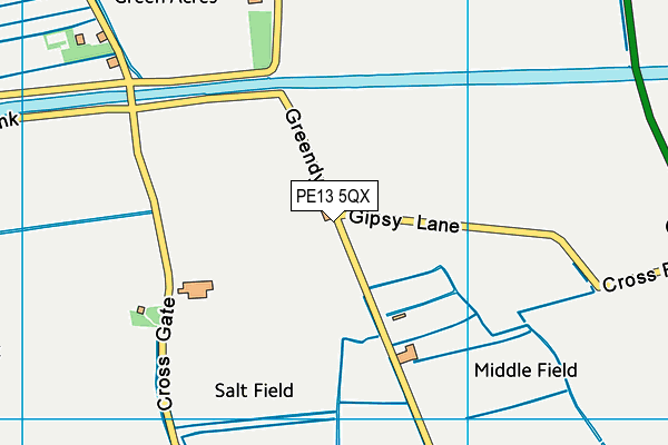 PE13 5QX map - OS VectorMap District (Ordnance Survey) PE13 5QX map - OS VectorMap District (Ordnance Survey)