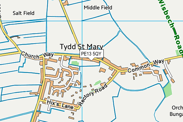 PE13 5QY map - OS VectorMap District (Ordnance Survey) PE13 5QY map - OS VectorMap District (Ordnance Survey)