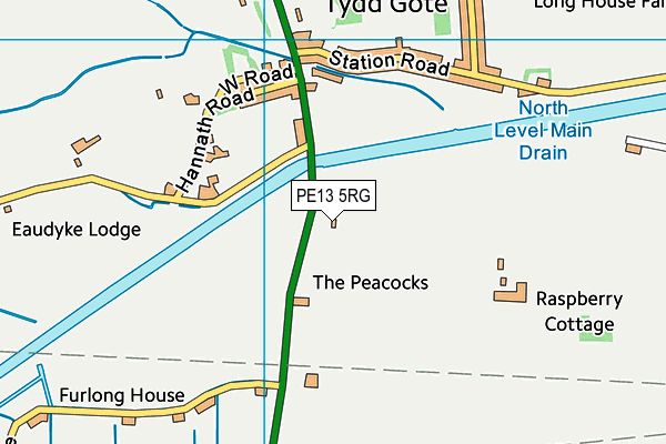 PE13 5RG map - OS VectorMap District (Ordnance Survey) PE13 5RG map - OS VectorMap District (Ordnance Survey)
