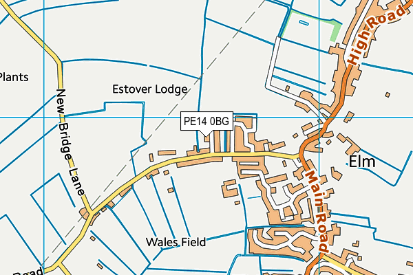PE14 0BG map - OS VectorMap District (Ordnance Survey)