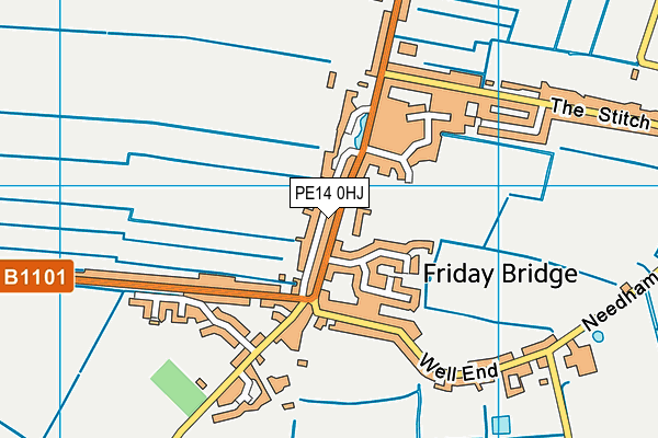 PE14 0HJ map - OS VectorMap District (Ordnance Survey)