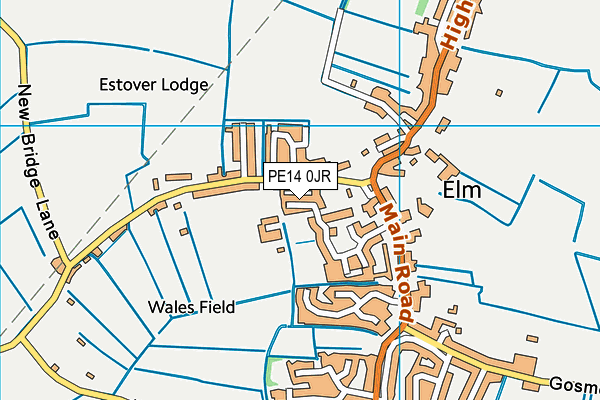 PE14 0JR map - OS VectorMap District (Ordnance Survey)