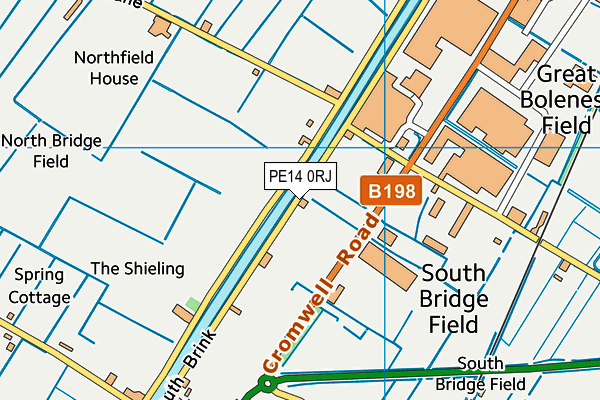 PE14 0RJ map - OS VectorMap District (Ordnance Survey)