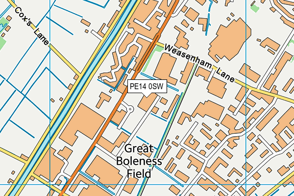 PE14 0SW map - OS VectorMap District (Ordnance Survey) PE14 0SW map - OS VectorMap District (Ordnance Survey)