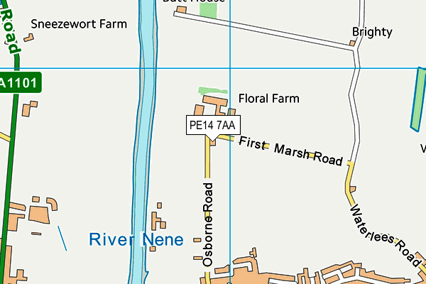 PE14 7AA map - OS VectorMap District (Ordnance Survey) PE14 7AA map - OS VectorMap District (Ordnance Survey)
