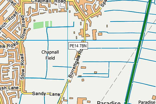 PE14 7BN map - OS VectorMap District (Ordnance Survey) PE14 7BN map - OS VectorMap District (Ordnance Survey)