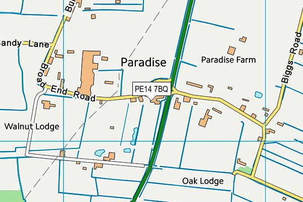 PE14 7BQ map - OS VectorMap District (Ordnance Survey) PE14 7BQ map - OS VectorMap District (Ordnance Survey)