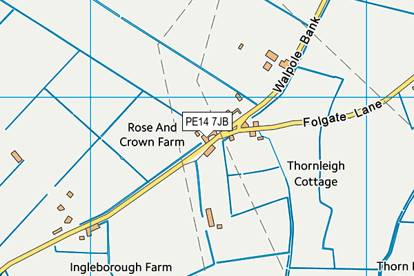 PE14 7JB map - OS VectorMap District (Ordnance Survey) PE14 7JB map - OS VectorMap District (Ordnance Survey)