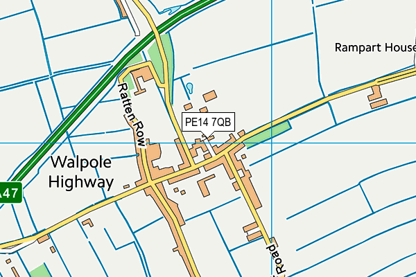 PE14 7QB map - OS VectorMap District (Ordnance Survey) PE14 7QB map - OS VectorMap District (Ordnance Survey)
