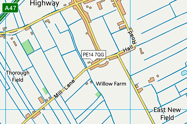 PE14 7QG map - OS VectorMap District (Ordnance Survey) PE14 7QG map - OS VectorMap District (Ordnance Survey)