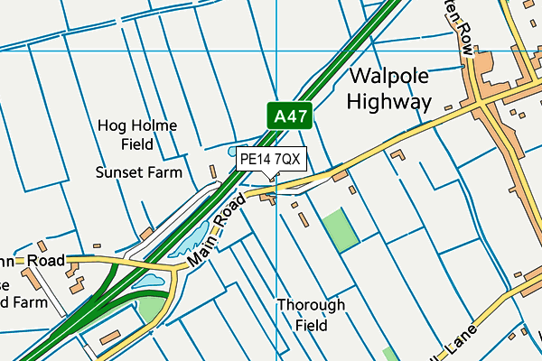 PE14 7QX map - OS VectorMap District (Ordnance Survey) PE14 7QX map - OS VectorMap District (Ordnance Survey)