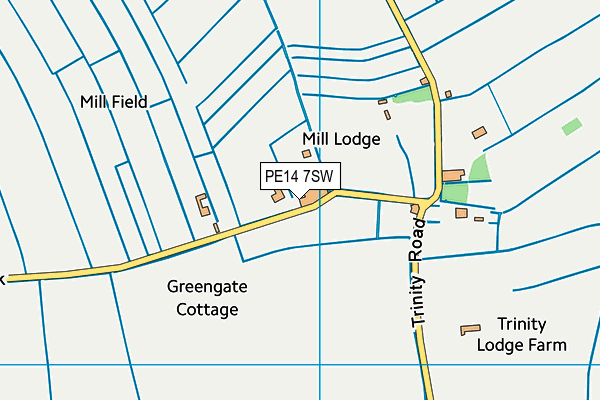 PE14 7SW map - OS VectorMap District (Ordnance Survey) PE14 7SW map - OS VectorMap District (Ordnance Survey)