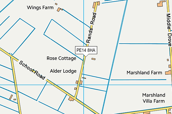 PE14 8HA map - OS VectorMap District (Ordnance Survey) PE14 8HA map - OS VectorMap District (Ordnance Survey)