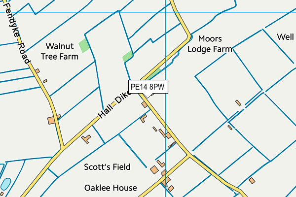 PE14 8PW map - OS VectorMap District (Ordnance Survey) PE14 8PW map - OS VectorMap District (Ordnance Survey)