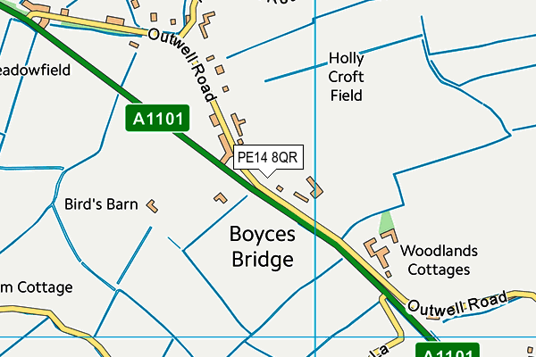 PE14 8QR map - OS VectorMap District (Ordnance Survey)