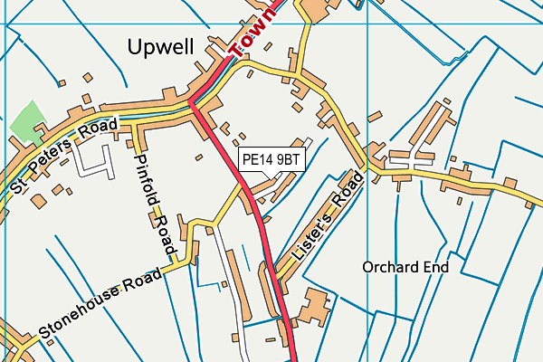 PE14 9BT map - OS VectorMap District (Ordnance Survey)