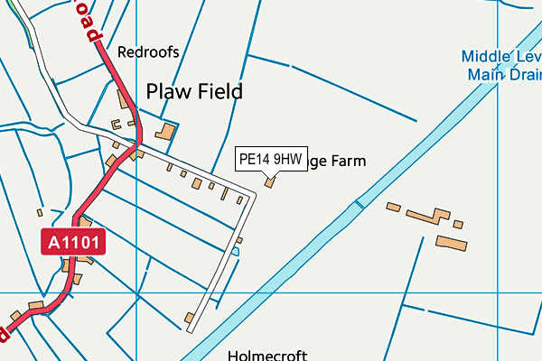 PE14 9HW map - OS VectorMap District (Ordnance Survey) PE14 9HW map - OS VectorMap District (Ordnance Survey)