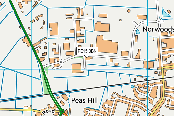 PE15 0BN map - OS VectorMap District (Ordnance Survey) PE15 0BN map - OS VectorMap District (Ordnance Survey)