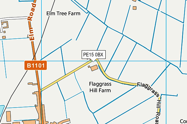 PE15 0BX map - OS VectorMap District (Ordnance Survey) PE15 0BX map - OS VectorMap District (Ordnance Survey)