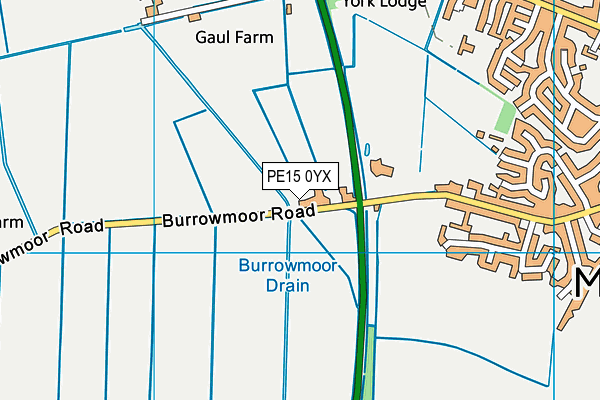 PE15 0YX map - OS VectorMap District (Ordnance Survey) PE15 0YX map - OS VectorMap District (Ordnance Survey)