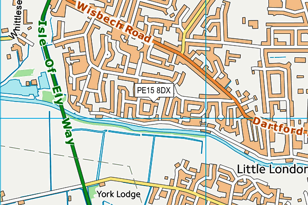 PE15 8DX map - OS VectorMap District (Ordnance Survey)