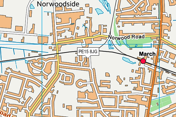 PE15 8JG map - OS VectorMap District (Ordnance Survey) PE15 8JG map - OS VectorMap District (Ordnance Survey)