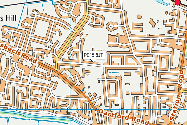 PE15 8JT map - OS VectorMap District (Ordnance Survey) PE15 8JT map - OS VectorMap District (Ordnance Survey)
