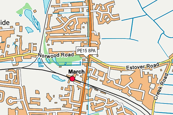 PE15 8PA map - OS VectorMap District (Ordnance Survey)