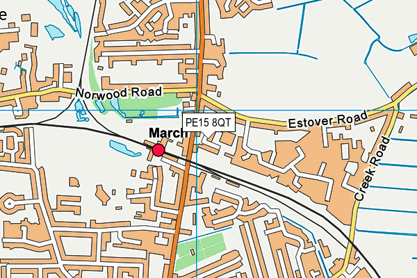 PE15 8QT map - OS VectorMap District (Ordnance Survey)