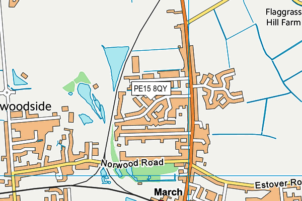 PE15 8QY map - OS VectorMap District (Ordnance Survey)