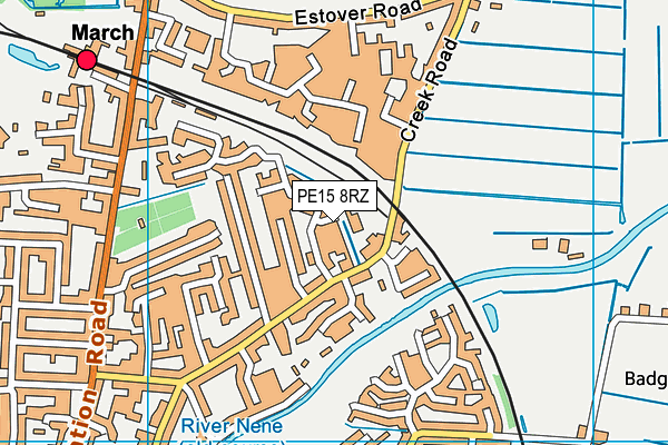 PE15 8RZ map - OS VectorMap District (Ordnance Survey) PE15 8RZ map - OS VectorMap District (Ordnance Survey)