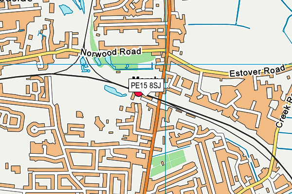PE15 8SJ map - OS VectorMap District (Ordnance Survey) PE15 8SJ map - OS VectorMap District (Ordnance Survey)