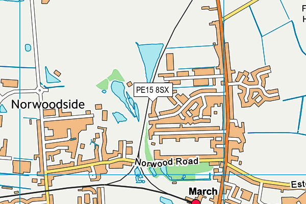 PE15 8SX map - OS VectorMap District (Ordnance Survey) PE15 8SX map - OS VectorMap District (Ordnance Survey)
